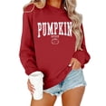 thumbnail image 2 of XINPING Pumpkin Season Sweatshirt Women Fall Crewneck Halloween Shirt Graphic Long Sleeve Thanksgiving Pullover Top Relaxed Fit Casual Hoodless Tops, 2 of 3