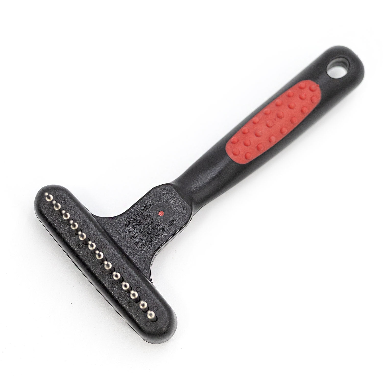 Jeffers Pet Magic Spring Undercoat Rake for Dogs & Cats, Pet Deshedding Brush, Undercoat Hair Removal Rake, Grooming Tool for Detangling, Removing Fur & Mats, Red Black Handle - Single Row 13 Pins