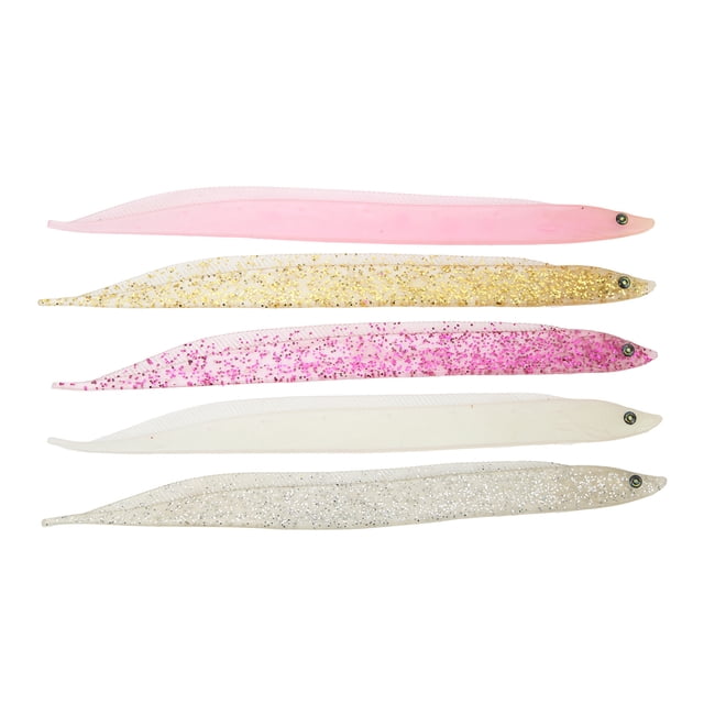 5 Pcs Leurres de Pêche Simulation Queue de Saury Appâts Souples Leurres de Pêche en Mer 28cm Colorés