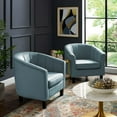 thumbnail image 2 of Modway Prospect Channel Tufted Performance Velvet Armchair Set of 2 in Light Blue, 2 of 5