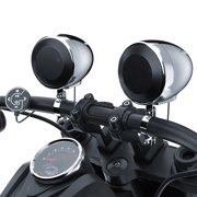 GoHawk TN4-R 4 Waterproof Motorcycle Bluetooth Speakers Stereo Amplifier Audio System Harley Touring Cruiser ATV 4-Wheeler FM Radio Chrome