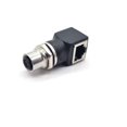 thumbnail image 3 of HELIAHO M12 to RJ45 Bulkhead Adapter Waterproof M12 A Code 4 Pin Female to RJ45 Jack Right Angle Black CJ911-84645, 3 of 7