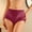 Wine, variant on Women's Brief Panties Seamless High Waist Solid Color Mesh Fabric Breathable