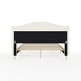 thumbnail image 3 of Martha Stewart Queen Upholstered Platform Bed with Curved Headboard and Cushioned Siderails, Wood Slat Foundation with No Box Spring Needed, Off-White Boucle, 3 of 12