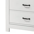 thumbnail image 4 of Jermy 47 Inch Tall Dresser, 5 Drawers, Black Handles, Crisp White Finish, 4 of 6