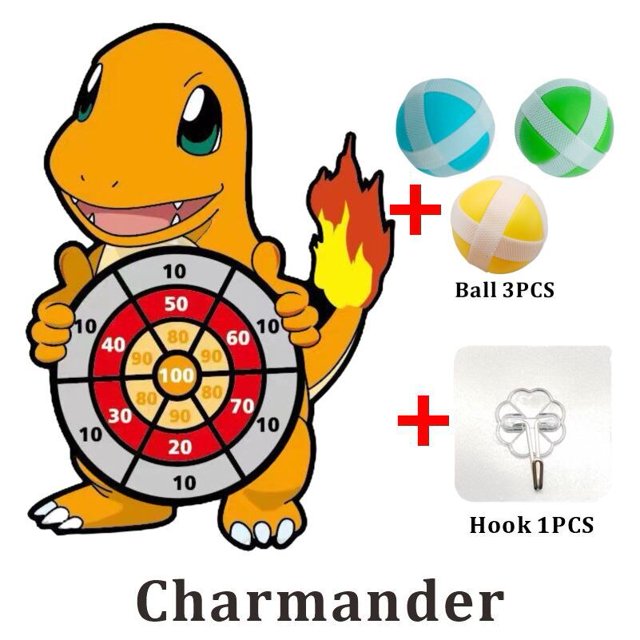 Tablero de dardos de Pokémon para niños, juguete educativo interactivo de dibujos animados de Pikachu Squirtle, bola pegajosa, juego deportivo familiar, regalo de cumpleaños