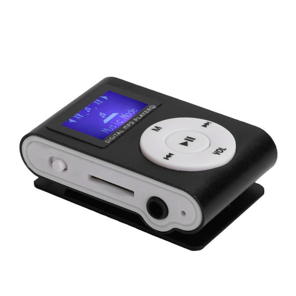 Portable Mini MP3 Music Player Sports BackClip LCD Screen MP3 Support Memory CardBlack Noir  Portable Speakers & Docks