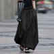 thumbnail image 5 of Falda Falda básica de lino y algodón con bolsillo, ajuste holgado, atuendo diario para mujer (negro S) Cgtredaw Negro T S para Mujer, 5 of 6