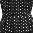 thumbnail image 5 of ZToonmas Women's Polka Dot Vintage Swing Dress Peter Pan Collar Short Sleeve Hepburn Style Party Dress with Bow Belt, 5 of 7