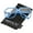 Blue-Silver / Clear, variant on zeroUV - Large Colored Metal Accent Temple Clear Lens Square Glasses 55mm - 55mm