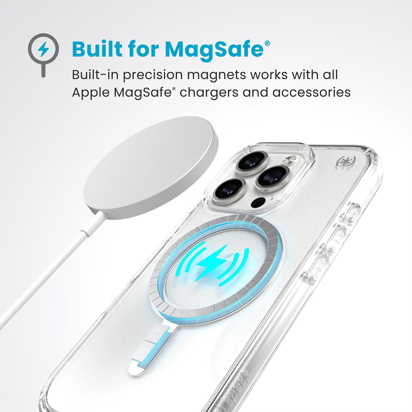 Speck Presidio Perfect-Clear Chrome MagSafe for Apple iPhone 16 Pro Case