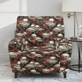 thumbnail image 2 of Xixirimido Skull Roses Books Recliner Slipcovers 4-Pieces Lazyboy Covers Non Slip Reclining Couch Chair Cover with Storage Pockets Furniture Protector for Home Living Room, 2 of 8