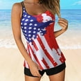 thumbnail image 2 of Swimsuit for Women 2024 Tankini Two Piece Bathing Suits 4Th of July Printed Long Torso Tank Tops with Boyshorts Swimwear, 2 of 5