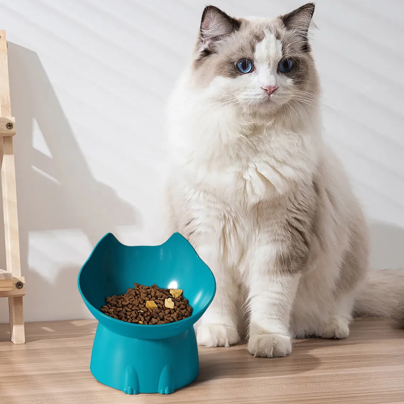 1pcs Tilted Elevated Cat Food Bowl - Cat Bowls Whisker Friendly Anti Vomiting Slanted Feeding Bowls Cute Shallow Bowl A