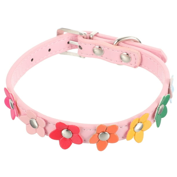 KAKOWELY Collar para perro pequeño, collar para chihuahua, collar ajustable de cuero PU para mascotas.