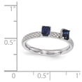 thumbnail image 4 of Sterling Silver Stackable Expressions Created Sapphire Two Stone Ring, 4 of 4