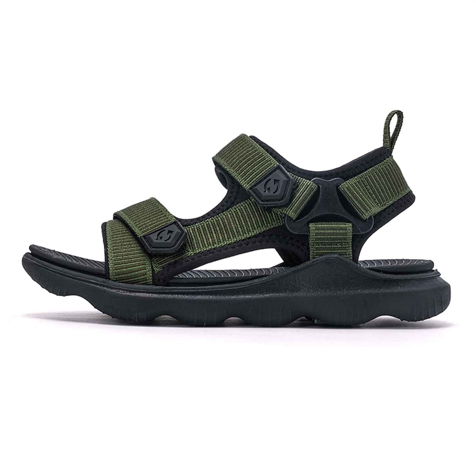 Men\'s Green Arch Support Thick Cushion Recovery Athletic Hiking Sandal Shoes DGMIOCS Mens Hiking Sandals With Arch Support Sport Recovery  main image 3