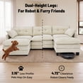 thumbnail image 3 of Amsleekey 111.5" Modular Sectional Sofa with 2 Movable Ottomans, U-Shaped Modern Corduroy Cloud Couch for Living Room, Comfy Deep Seat, Beige, 3 of 11