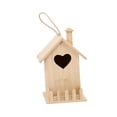 thumbnail image 3 of Casa de pájaros de madera, nido creativo para pájaros, bricolaje, para pintar, casa de pájaros colgante S, 3 of 7
