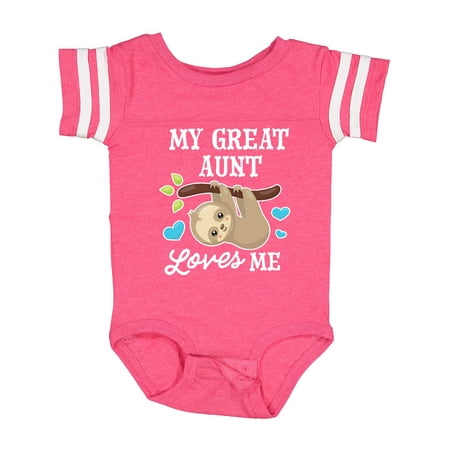 

Inktastic My Great Aunt Loves Me with Sloth and Hearts Gift Baby Boy or Baby Girl Bodysuit