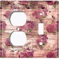 thumbnail image 4 of Metal Light Switch Plate Outlet Cover (Image Of Brown Wooden Fence Red Hydrangea FEN009), 4 of 13