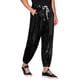 thumbnail image 4 of Pantalones de drawstring con lentejuelas INSPIRE CHIC para hombres, con cintura elástica, ropa de noche, jogger brillante 36 Negro, 4 of 5