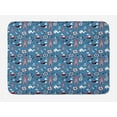 thumbnail image 1 of Vintage Boat Bath Mat, Doodle Nautical Pattern with Yacht Anchor Dolphin Lighthouse, Plush Bathroom Decor Mat with Non Slip Backing, 29.5" X 17.5", Seal Brown Vermilion, by Ambesonne, 1 of 2