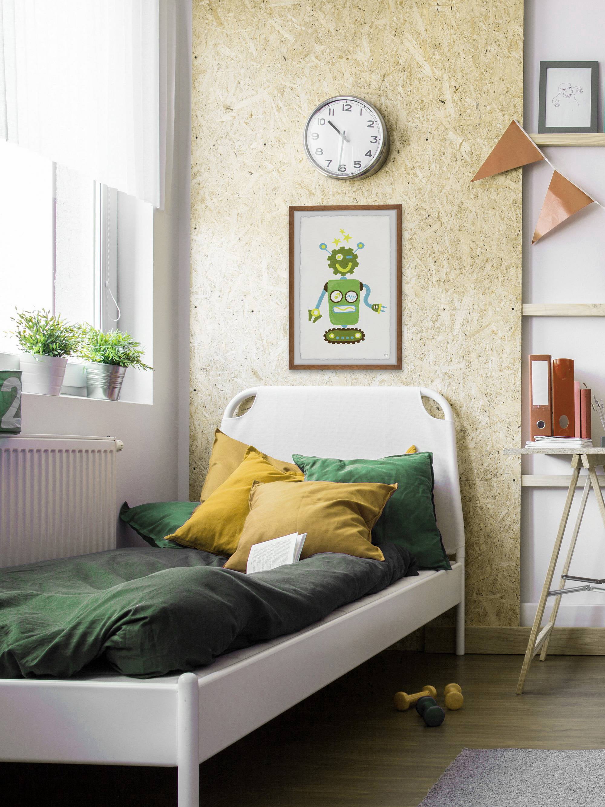 Marmont Hill I Am a Green Robot Framed Wall Art