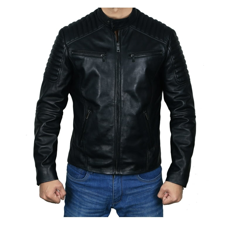 Leather jacket mens shop walmart