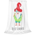 thumbnail image 2 of Pofeuu Hello Summer Gnome 2 Print Ultra-Soft Micro Fleece Blanket,for Bed Or Sofa,All Season Throw Blankets Flannel Blanket-60"x50", 2 of 7