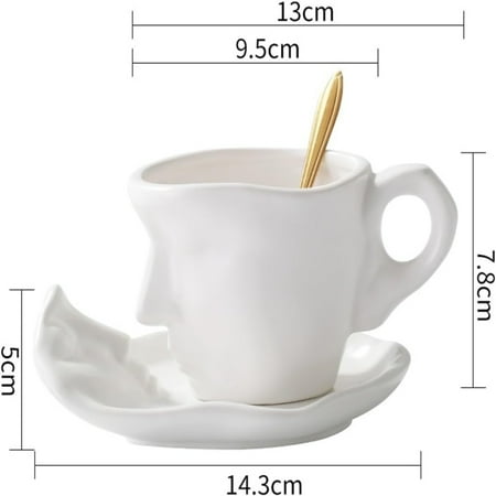 

XGZHPJZ Stunning Exquisite European Ceramic Coffee Mug Set with Saucer - Perfect Addition to Home and Office Décor - Unique Tea Parties Enhancement - Enjoy Desserts and Beverages in Styl