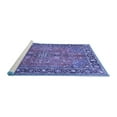 thumbnail image 2 of Ahgly Company Machine Washable Indoor Round Persian Blue Traditional Area Rugs, 5' Round, 2 of 4