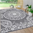 thumbnail image 1 of Outdoor Rug x Reversible Outdoor Plastic Straw Rug Large Outdoor Patio Rug RV Mat Outside Indoor Outdoor Rugs for Patio RV Balcony Deck Picnic Backyard Porch Grey, 1 of 8