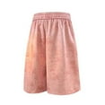 thumbnail image 3 of Fashion YLSDY Mens Athletic Vintage Cotton Shorts Drawstring Summer Beach Elastic Waist Streetwear Baggy Gym Shorts with Pockets Pink L, 3 of 4