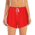 thumbnail image 4 of Lsque Red Printed Women's Running Shorts with Liner Pockets,Elastic Quick Dry Workout Athletic Gym Yoga Shorts,Womens High Waist Shorts-X-Large, 4 of 9