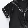 thumbnail image 5 of CAUYDY Toddler Baby Cotton Summer Pajamas Set Button Down Short Sleeve Tops Shorts Pjs 2pcs Boy Girl Solid Sleepwear Outfit(L101-Black,3-4 Y), 5 of 7