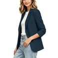 thumbnail image 6 of Cmfcve Women's Blazers 3/4 Sleeve One Button Lapel Collar Blazers Business Casual Suit Jackets with Pockets And Padded Shoulders, 6 of 8