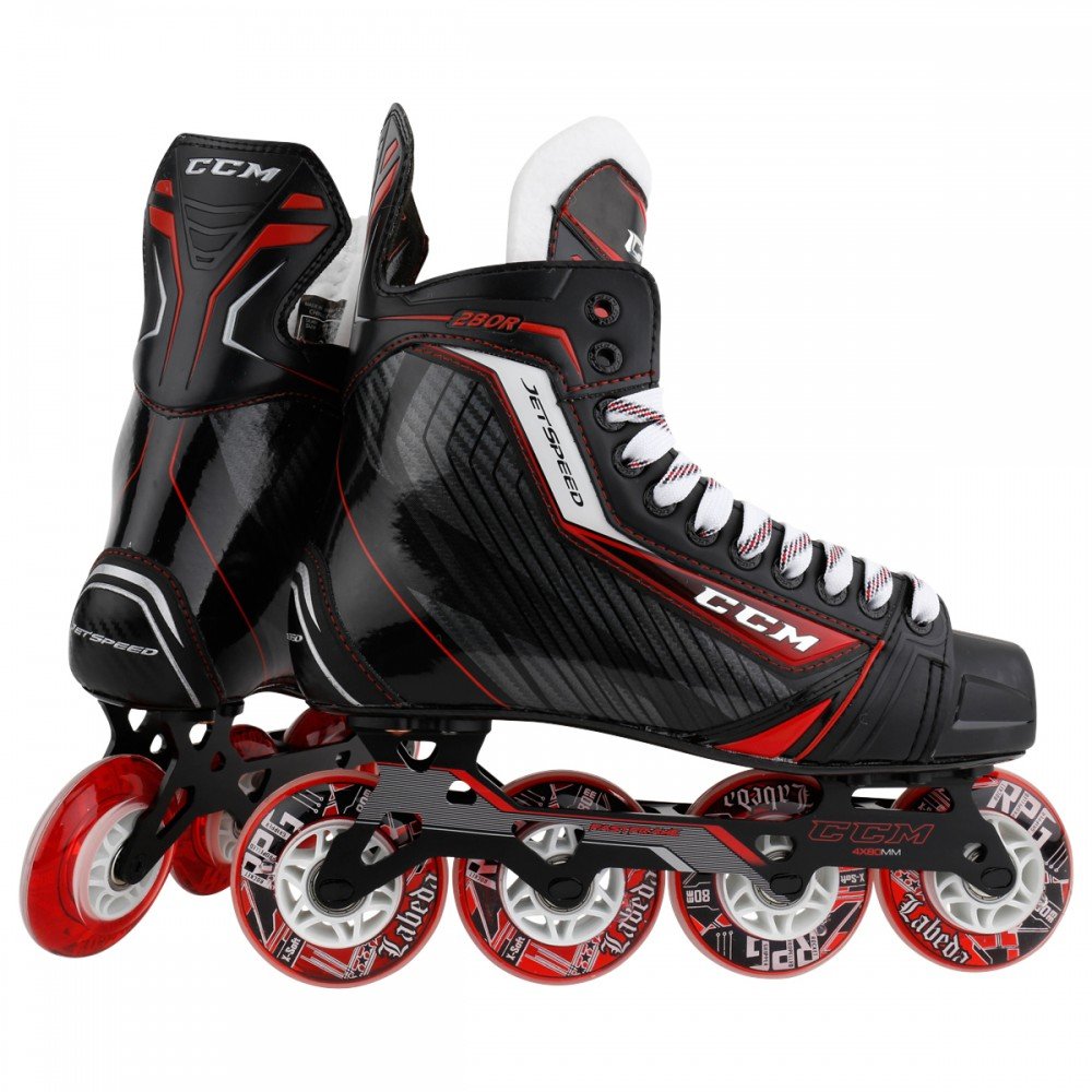 New CCM RH280 Jetspeed Junior Roller Hockey Skates Youth 4.5 Black/Red