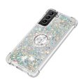 thumbnail image 4 of Funda para Samsung Galaxy S21 Plus 5G con Brillo Líquido Flotante, Purpurina, Parachoques y Anillo Giratorio Soporte, 4 of 5
