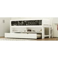 thumbnail image 6 of Twin Size Wood Low Loft Bed with Storage Shelves, Blackboard and Trundle, White(Expected Arrival Time: 3.5), 6 of 6