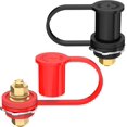 thumbnail image 1 of Thru Panel Battery Bulkhead Connectors 3/8" Stud with Copper Core 250A Battery Charging Jump Post Kit with Cover for Automotive Marine Auto RV Truck Can-am, 1 of 6