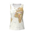 thumbnail image 3 of Picia World Map 1 Pattern Women's Workout Tank Top,Breathable Activewear,Slim Fit Athletic Top,Versatile Workout Moisture-wicking top-Medium, 3 of 9