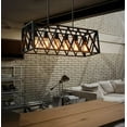 thumbnail image 6 of A Million  Metal cage Pendant Vintage 6 Lights Black Kitchen Island Chandelier 31" for Kitchen Island Bar Farmhouse Living Room Bedroom, E26 Socket, 6 of 16