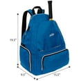 thumbnail image 7 of Lish Game Point Tennis Backpack W/ Shoe Compartment - Racket Holder Equipment Bag for Tennis, Racquetball, Squash (Blue), 7 of 7