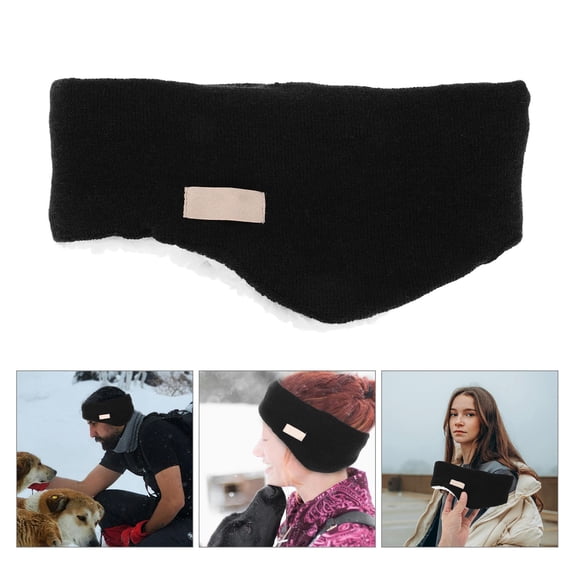 CTIRCHIU Black Adjustable Sleep Ear Muffs Winter Headband Noise Cancelling Soft Ear Covers for Adults