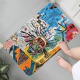 thumbnail image 3 of Felpudo de franela con estampado gráfico abstracto de B-Basquiats-Art para baño, cocina, entrada, decoración del hogar, 3 of 5