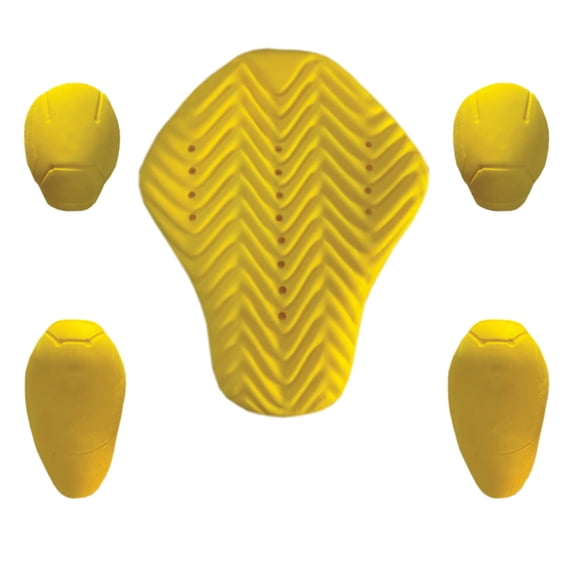 CE-2 Armour Set for Motorcycle Jacket Men - Level-2 Elbows, Shoulders & Back Protection Pads - Enhance Motorcycle Gear with CE Certified Safety for Jackets or Shirts - Yellow