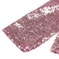 thumbnail image 4 of Women's 3/4 Sleeve V Neck Sequin Sparkle Glitzy Glam Wedding Party Dress Flapper Evening Club Cocktail Bodycon Clubwear L Pink, 4 of 7