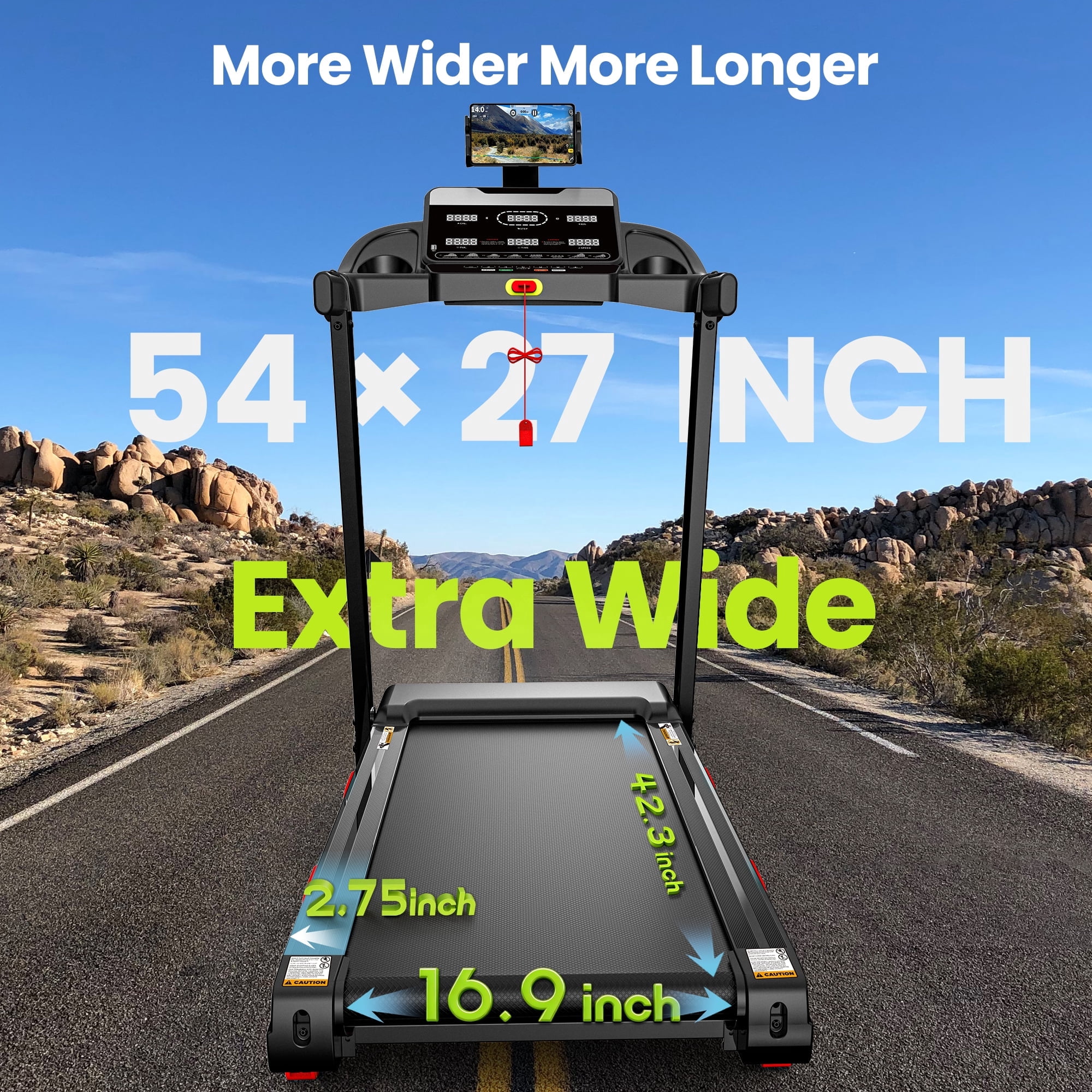 Home Folding Treadmills with 10% Incline, 0.6-9 MPH Speed, Ultra Quiet Brushless Motor, 330 lb Capacity, Walking Pad Treadmill, Caminadora Electrica Para Casa