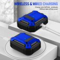 thumbnail image 3 of Airpod Pro Case Cover With Secure Lock Clip, Military Armor Series Full-Body Rugged Hard Shell for Men Women with Keychain Carabiner，Shockproof Protective Case for AirPod Pro,Carbon Fiber,blue, 3 of 5